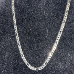 24" FIGARO STERLING SILVER CHAIN