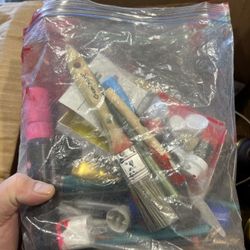 Acrylic paints, spray paints, 