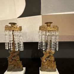 Pair Antique Cornelius & Sons Gilt Bronze Girandoles Candelabras