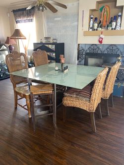 Glass dining table