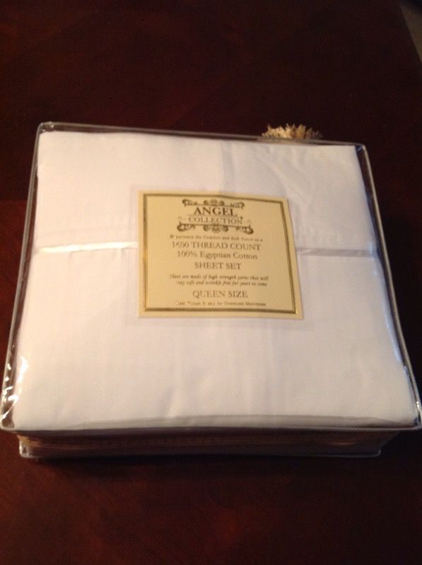 Angel 1600 thread count 100% Egyptian cotton queen sheets