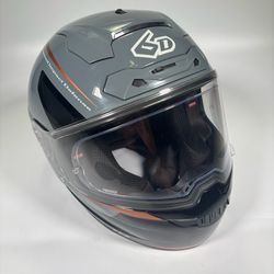 6D ATS-1R Carbon Fiber Motorcycle Helmet Gray Orange ODS DOT Size M 57-58cm