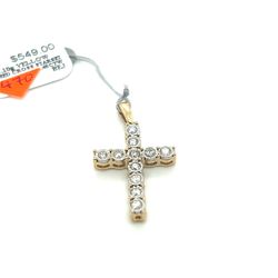 10kt Gold Starset Diamond Cross Pendant .40ctw 2.10grams 165613 14