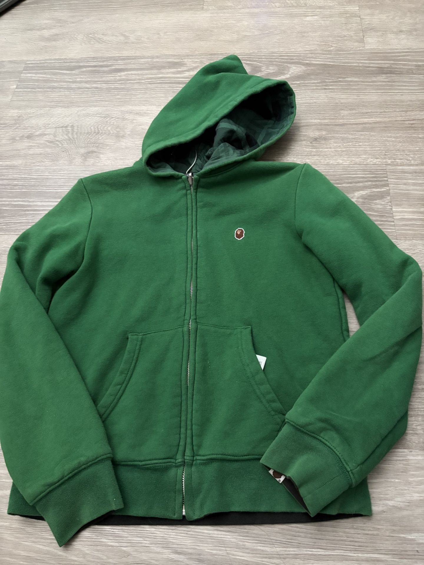 Bape Green Zip Up Hoodie