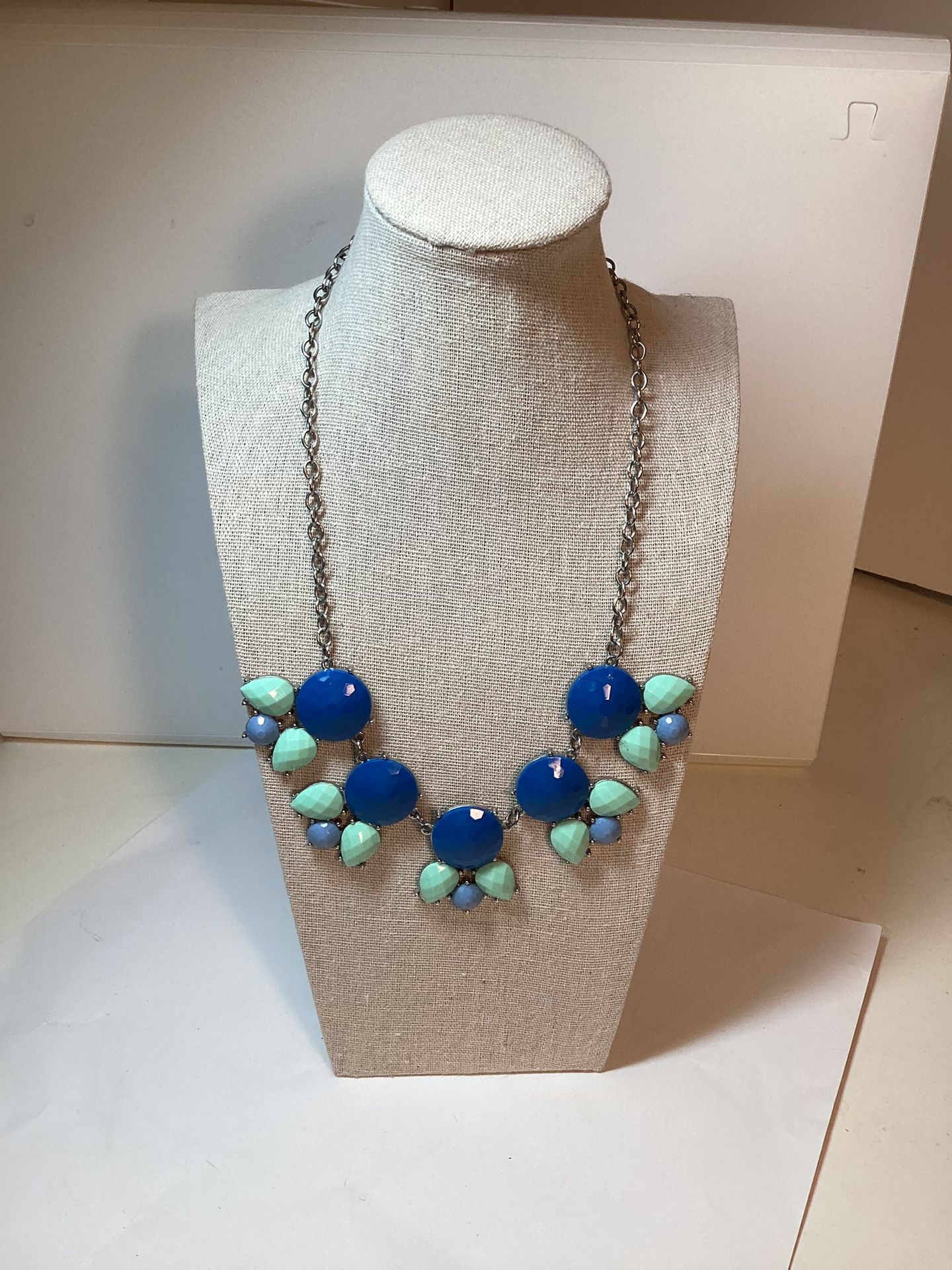 Blue Green Statement Necklace