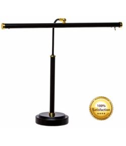 Cocoweb Black with Brass Accents 19" Shade, 12-16" Adjustable Height Upright Piano Lamp - PLED100AD