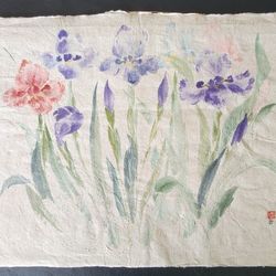 Irises on handmade paper