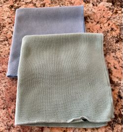 A pair of Norwex Microfiber BacLock EnviroCloth 13 x 13 inches all-purpose designed to clean dust and grime from hard surfaces