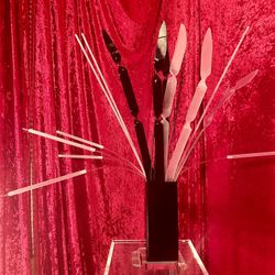 post modern acyrlic and black laquer flower vase