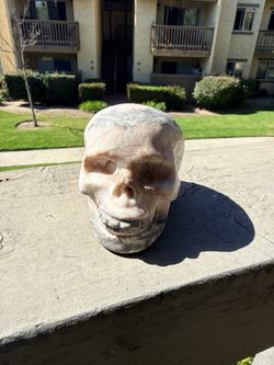 Pink Zebra Calcite Skull