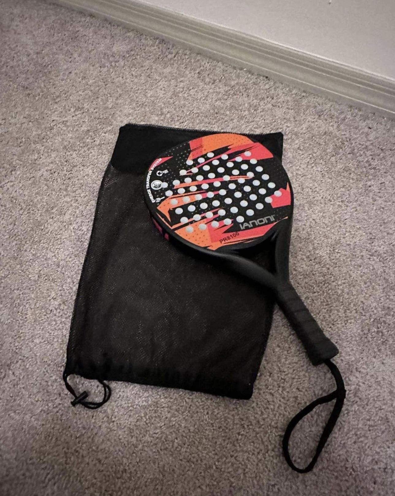 IANONI Paddle Tennis Racket Carbon Fiber Surface with EVA Memory Flex
