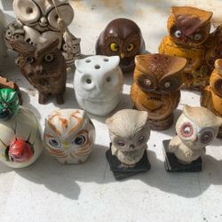 16 Pieces Owl Lot Bird Decor Figurines 