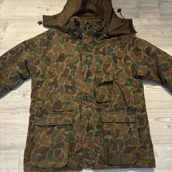 Vintage Woolrich Duck Camo Jacket with Removable Hood