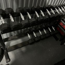 Dumbbell Set w/Rack, Medicine Ball Set w/Rack, Weight Bars, Etc.