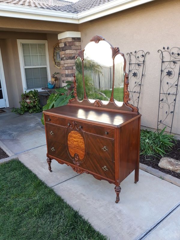 Vintage Gettysburg Furn 4dr Single Dresser W Mirror Circa