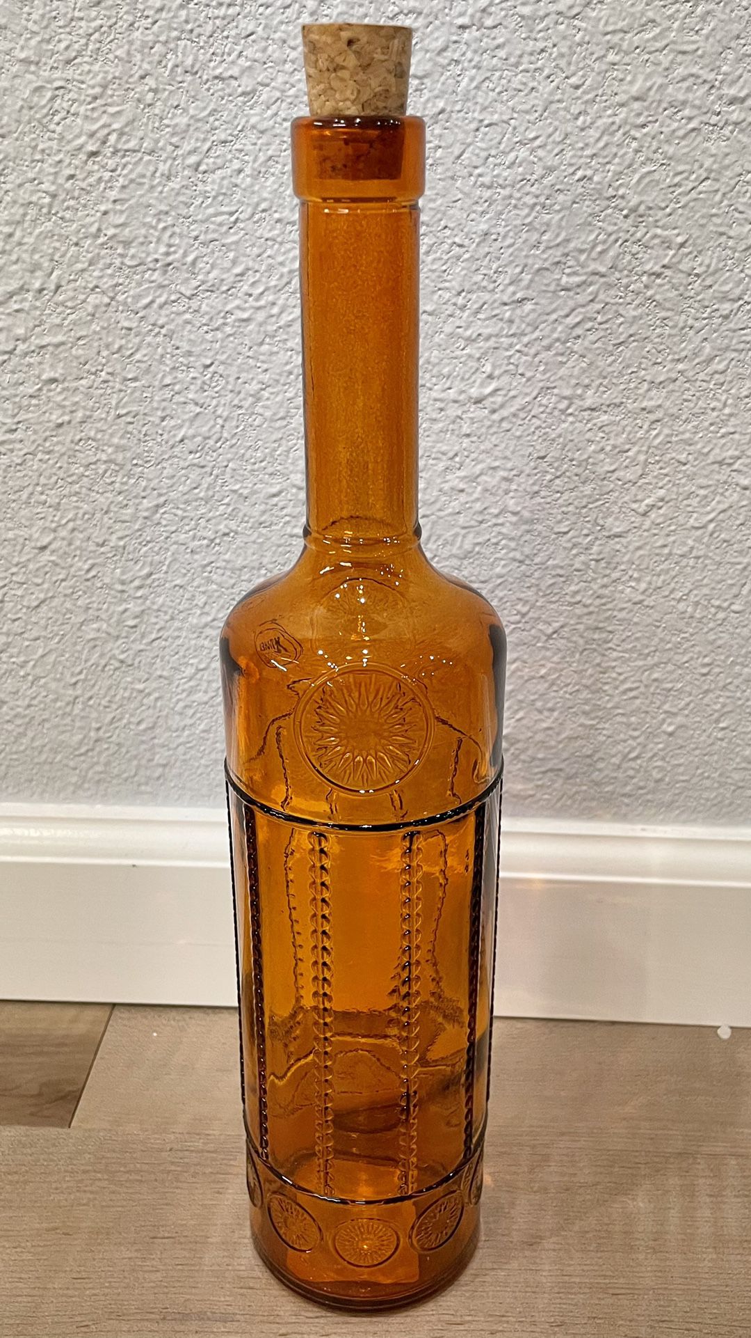 Rust Colored Stained Glass Bottle (Vintage Looking)