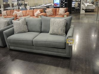 Southern Motion Harper Queen Sleeper Tapered Arm Sofa - Light Blue-Gray | Pull-Out Couch | Hide-A-Bed