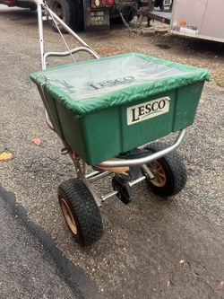LESCO Spreader Commercial Stainless Steel w/ Deflector 80 lb. Capacity