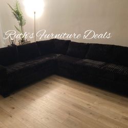 NEW‼️ 4-Pc Jumbo Corduroy Sectional Sofa Set