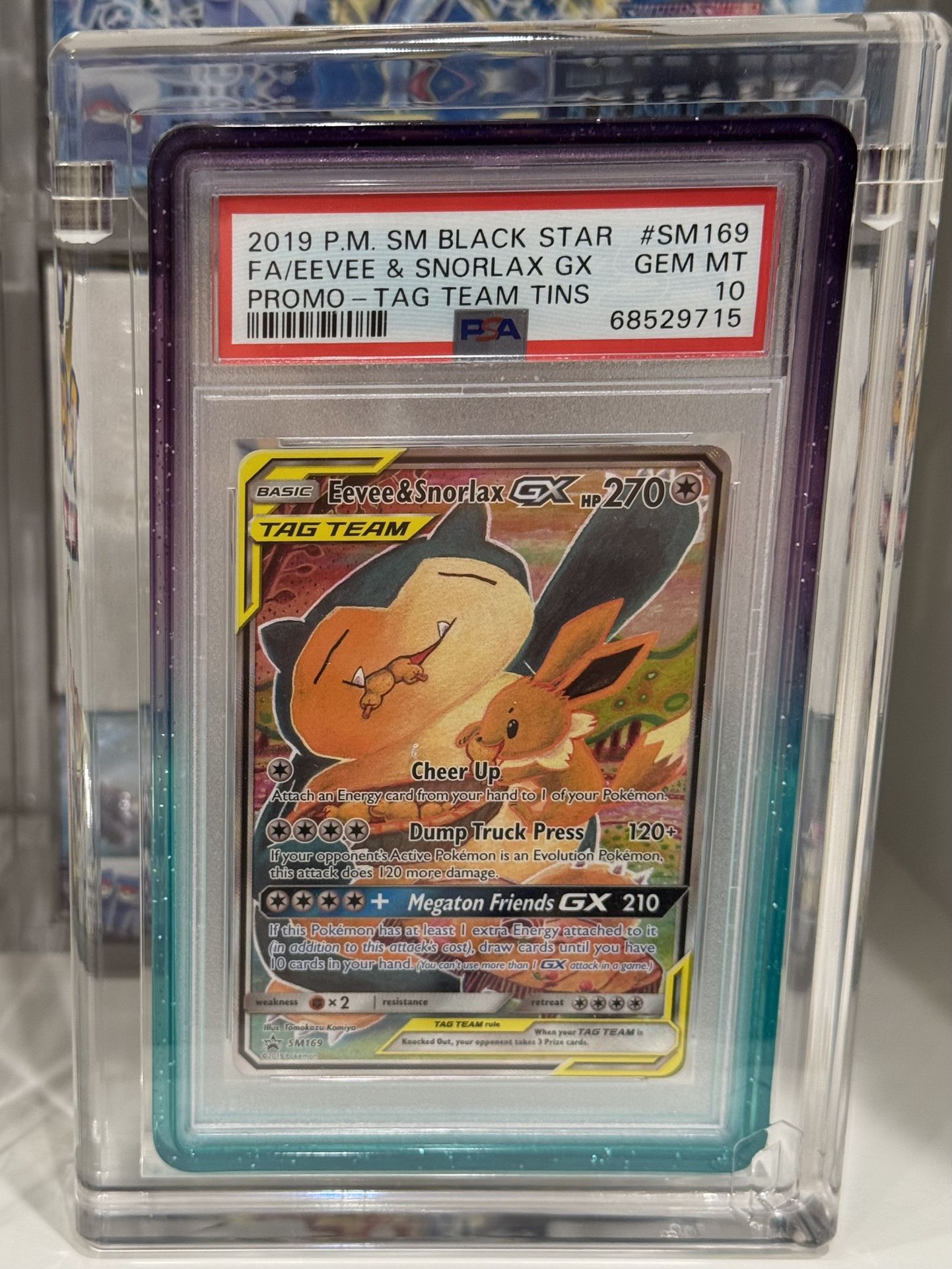 Pokemon Eevee & Snorlax GX PSA 10