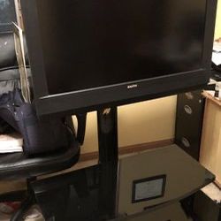 BLACK GLASS TV Stand. ***TV NOT included***