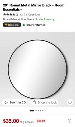 Round Metal Black Mirror