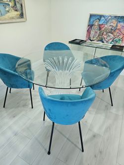 Modern Glass Top  Dining set