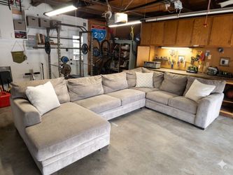 Free Delivery! Gray Brown Sectional Couch Sofa Chaise Foot Rest Ottoman Modular Futon Pull Out Bed Mattress