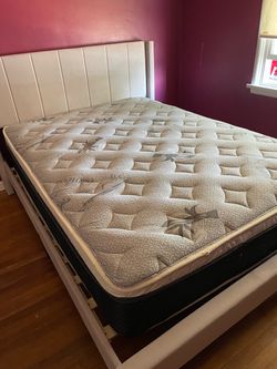 Full size bed frame with mattress