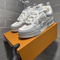 LOUIS VUITTON LV TRAINER SNEAKER WHITE CREAM MESH SIZE 8 EU 41 BRAND NEW