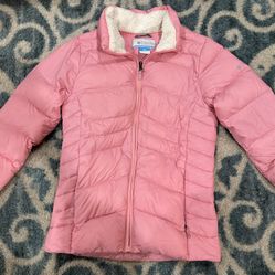 Girls Columbia Girls Pink Puffer Jacket Coat Size Medium 10/12