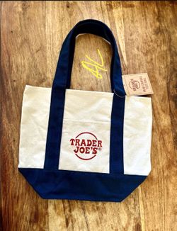 Trader Joe’s mini tote blue