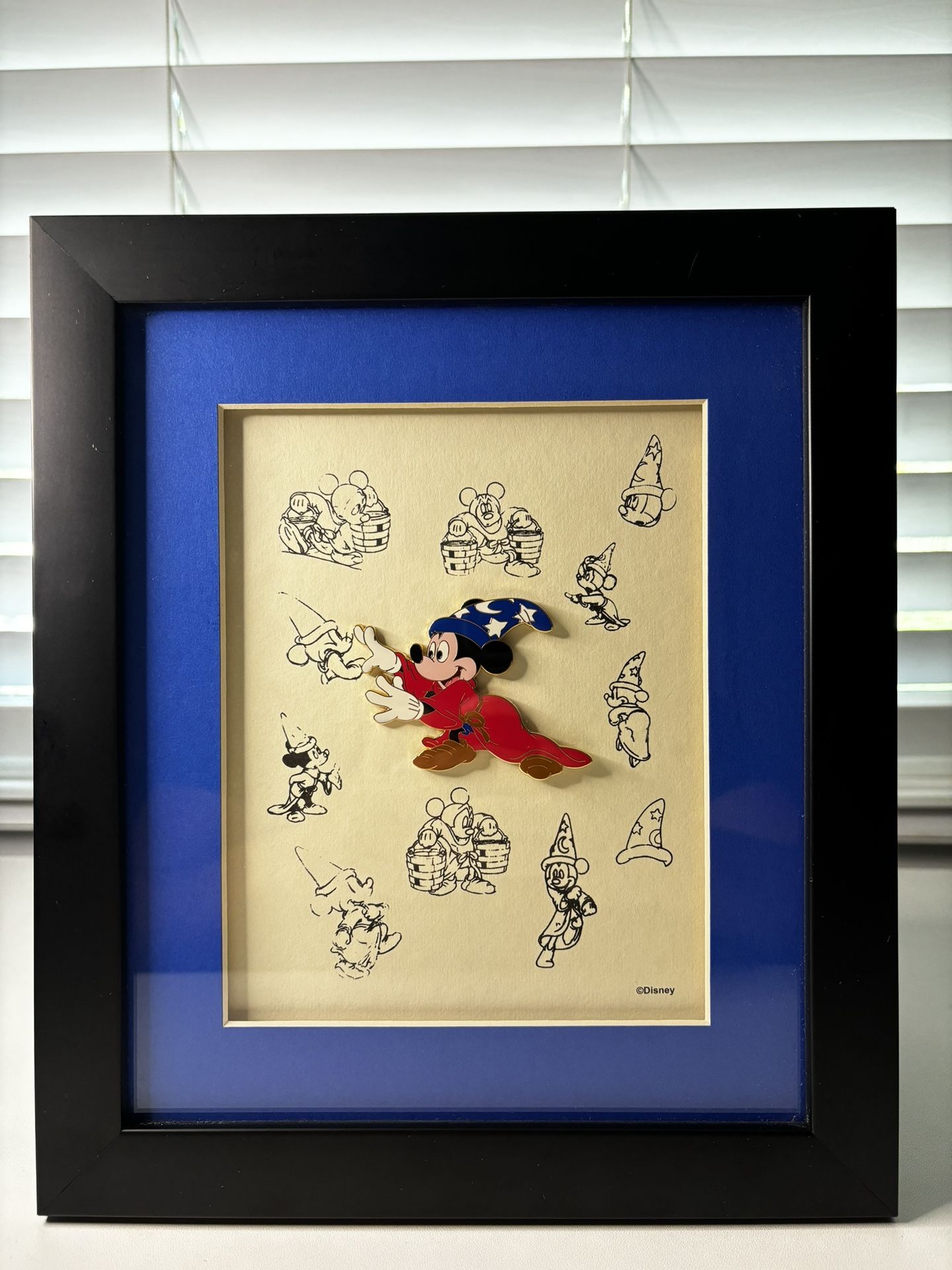 DISNEY SORCERER MICKEY SKETCH FRAMED PIN SET LIMITED EDITION