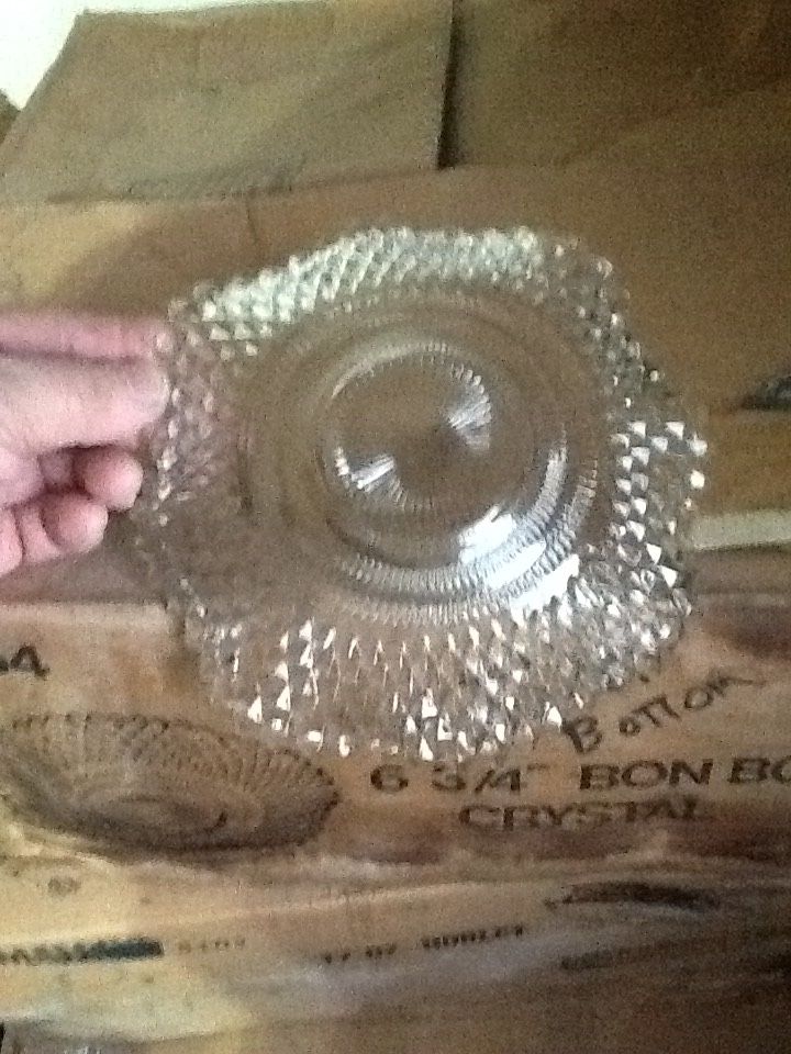 Vintage 1980s Federal Traditions Crystal 6 3/4” Bon Bon Crystal Candy Dishes