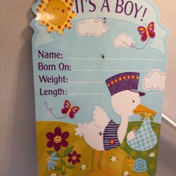 Welcome Home Baby Boy Sign 