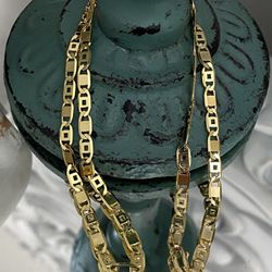 18k GPL Mariner Chain Necklace 18” 4mm 