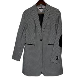 Tommy Hilfiger Gingham Single Button Long Blazer size 2