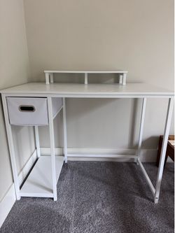 White desk and dresser set
