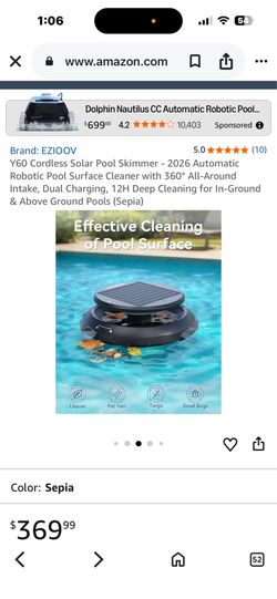 Automatic Robot Pool Skimmer Cleaner