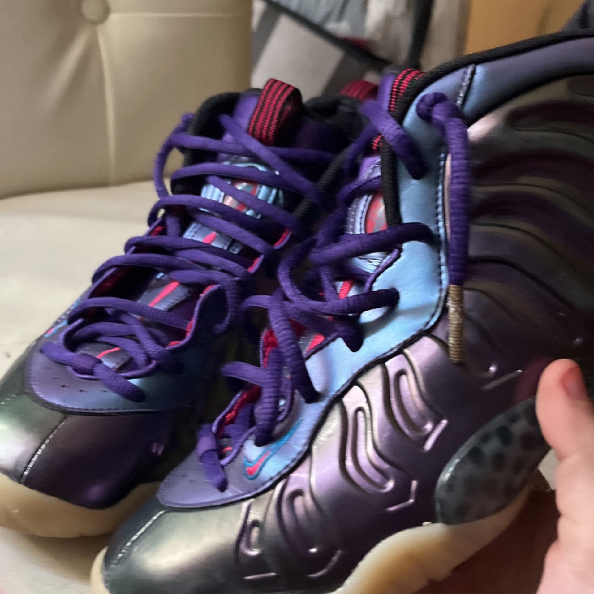 Air foamposite one iridescent purple best sale