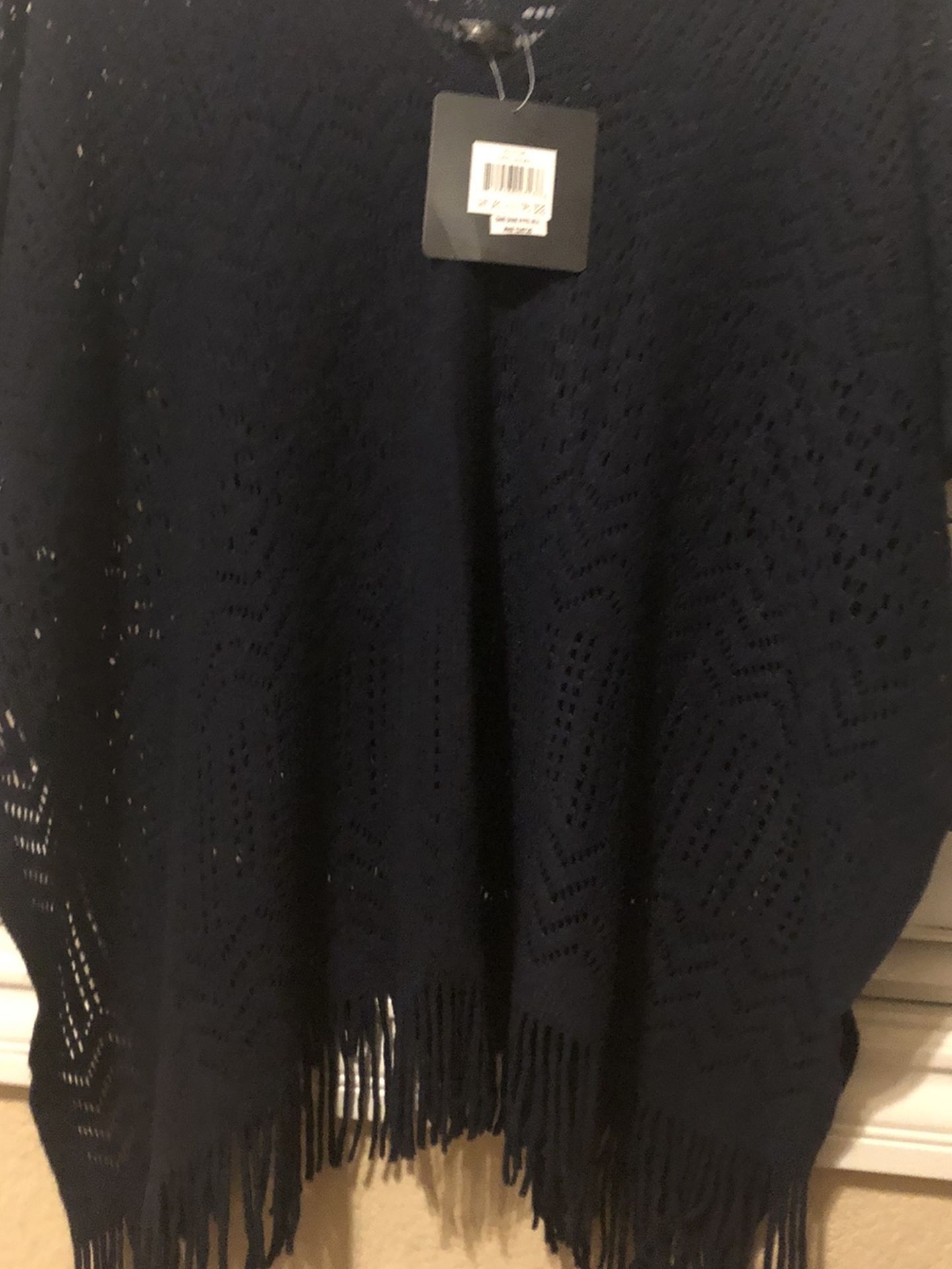 New Blue Navy Poncho For Ladies Great Gift