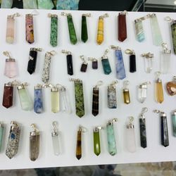✨ Natural Crystal Point Pendants – Assorted Stones ✨