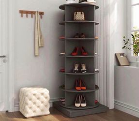 2 colors available   360° Rotating Shoe Cabinet | 6 Layers | Space-Saving Organizer for 24 Pairs,