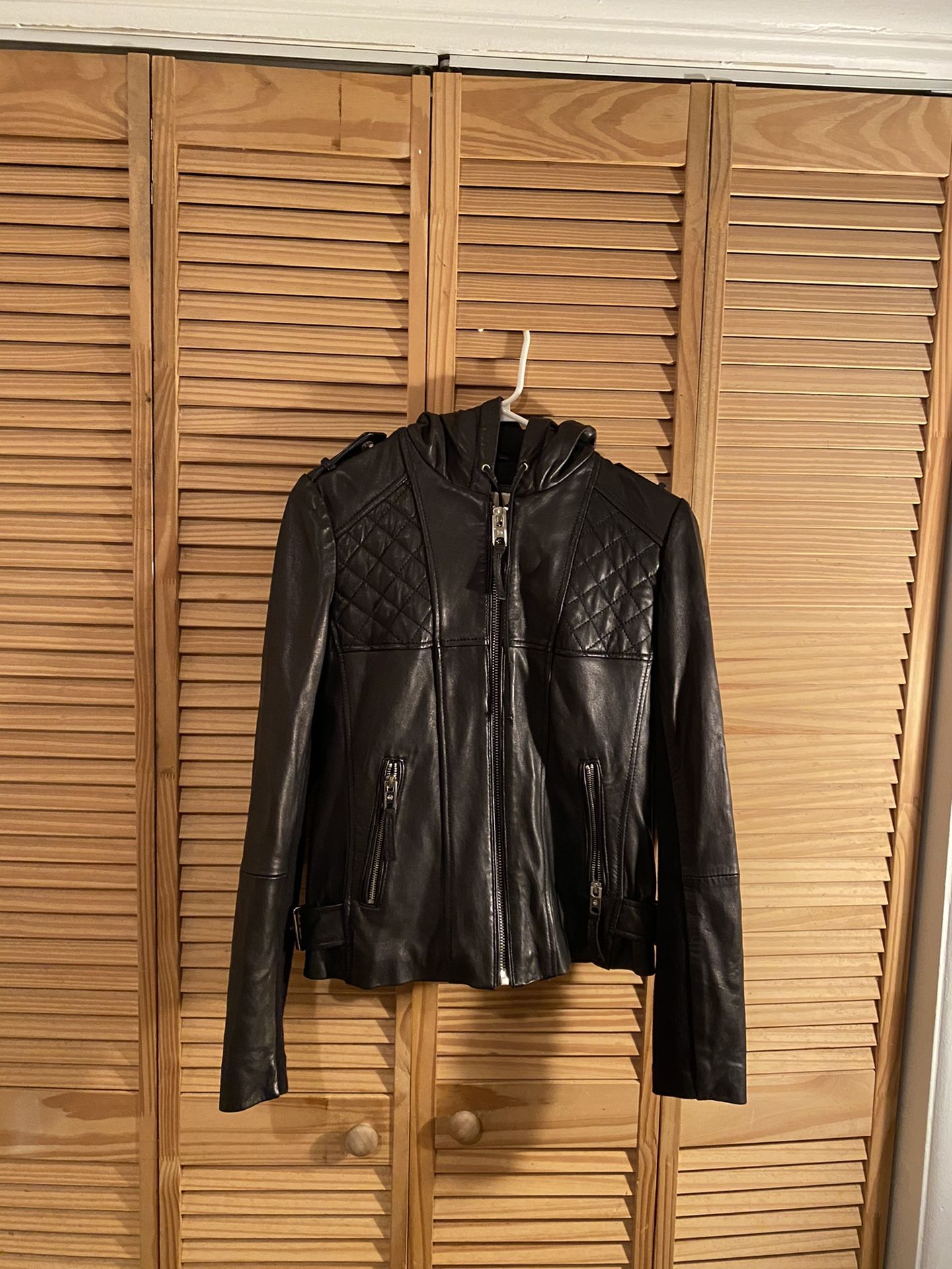 Michael Kors Women’s leather jacket (hooded)