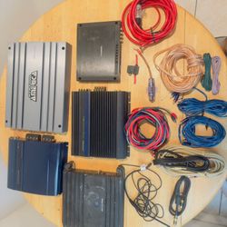 Car Audio Amplifiers w/ various amplifier wires 