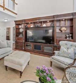 ​Luxury 3-Piece Solid Wood Entertainment Wall Unit