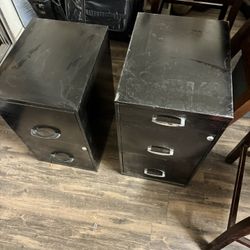 Black Metal File Cabinet (Set Of 2) (20$ The Small One )