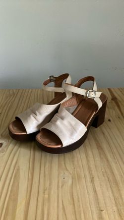 Size 38 (7.5) Spring Step block heels. Pink leather upper, lightly used.