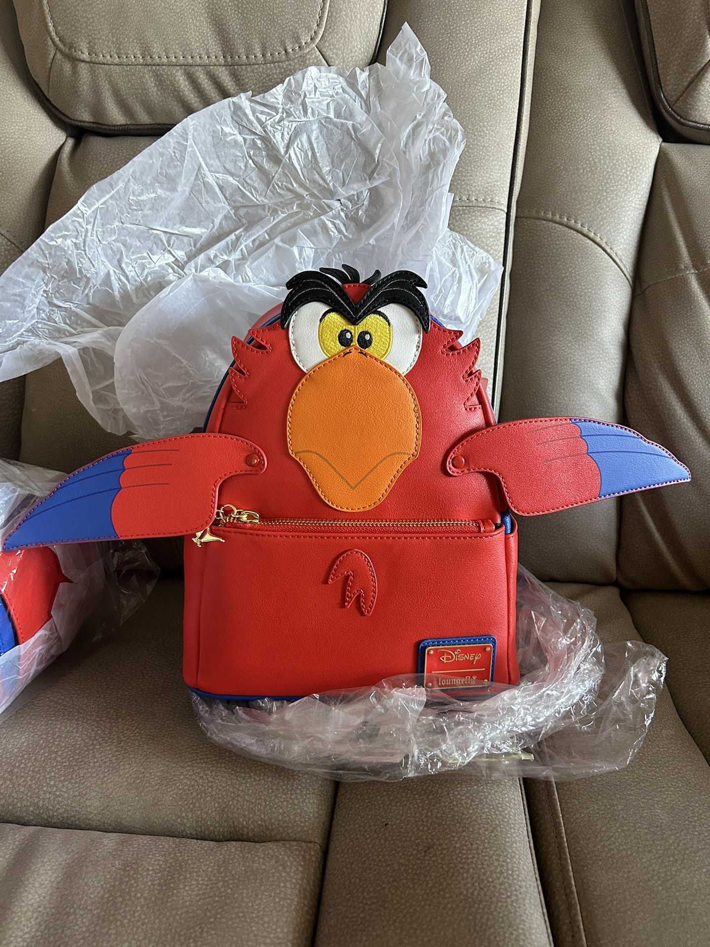 Loungefly Disney Aladdin Iago Bird Character All Over Print Backpack Blue Red 91110-1.jpg main image 2