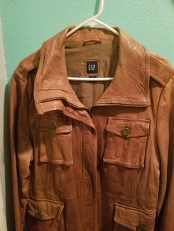 Brown Gap Leather Jacket..Size xl Womens..Great condition!